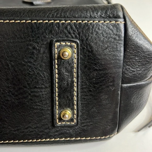 Dooney & Bourke Medium Black Florentine Vacchetta Leather East/West Satchel - Picture 7 of 16
